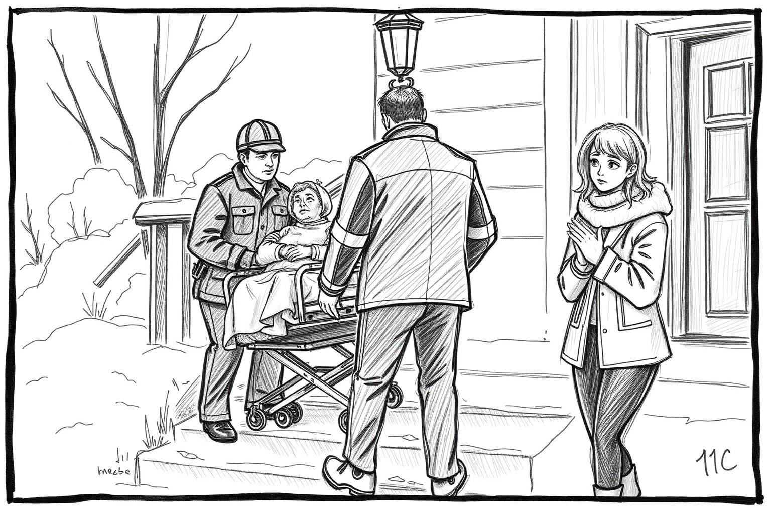 Storyboard panel 1C — EP 1 · EXT. MAPLE HOLLOW INN — CONTINUOUS